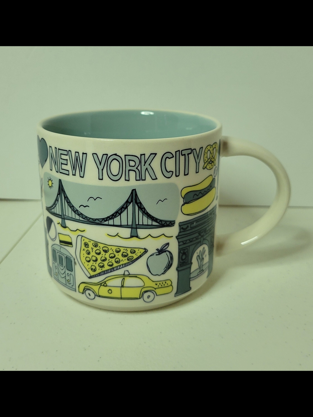 Starbucks New York City Ceramic Mug - Yellow & Light Blue